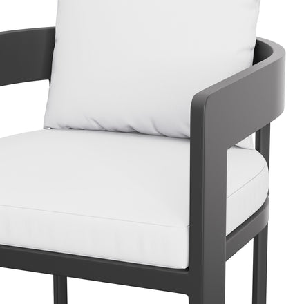 Tahoe Outdoor Patio Patio Aluminum Bar Chair in White