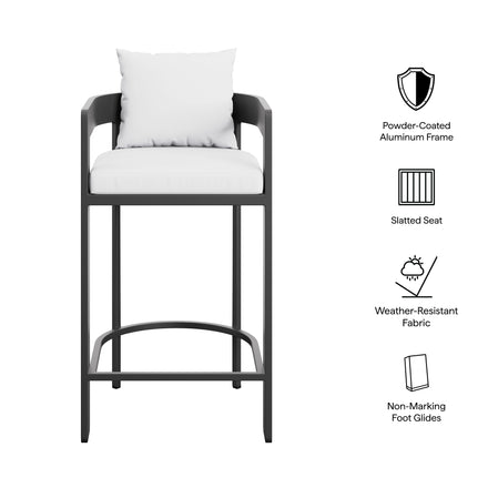 Tahoe Outdoor Patio Patio Aluminum Bar Chair in White