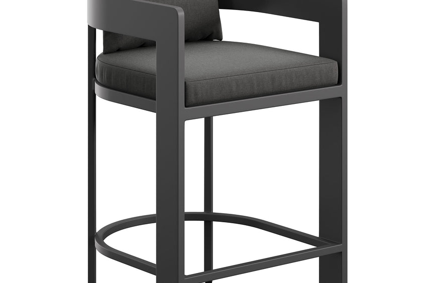 Aspen Outdoor Patio Patio Aluminum Counter Stool in Charcoal