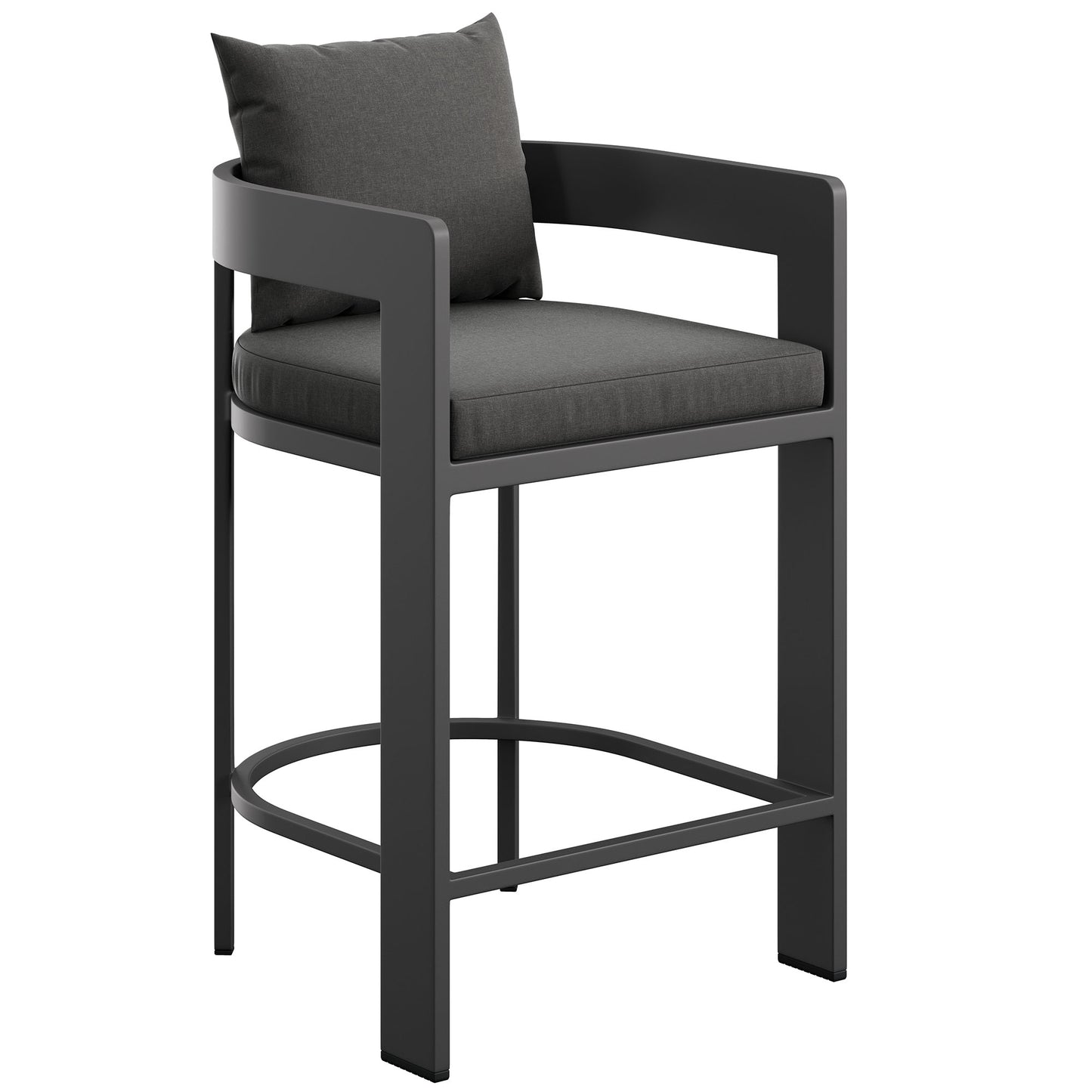 Aspen Outdoor Patio Patio Aluminum Counter Stool in Charcoal
