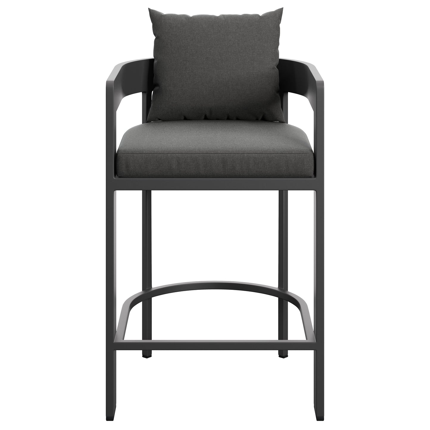 Aspen Outdoor Patio Patio Aluminum Counter Stool in Charcoal