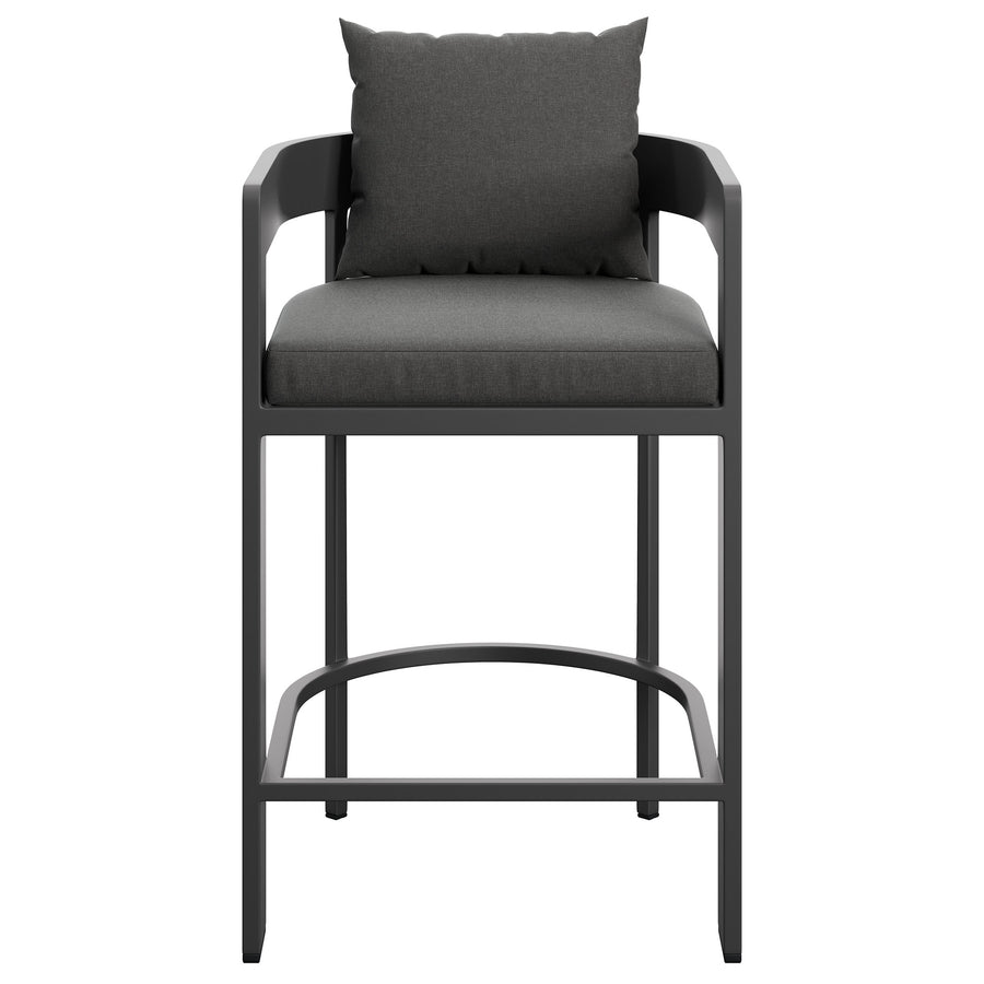 Aspen Outdoor Patio Patio Aluminum Counter Stool in Charcoal