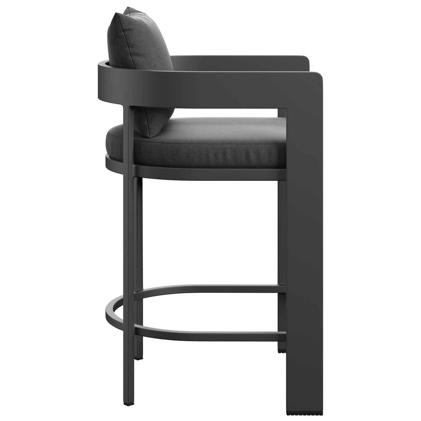 Aspen Outdoor Patio Patio Aluminum Counter Stool in Charcoal