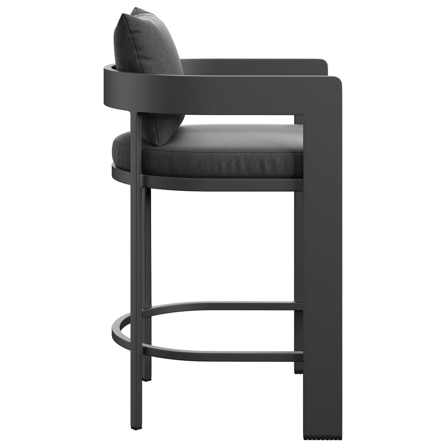 Aspen Outdoor Patio Patio Aluminum Counter Stool in Charcoal