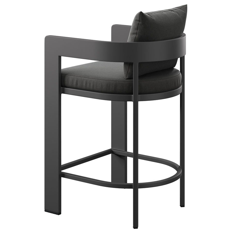 Aspen Outdoor Patio Patio Aluminum Counter Stool in Charcoal