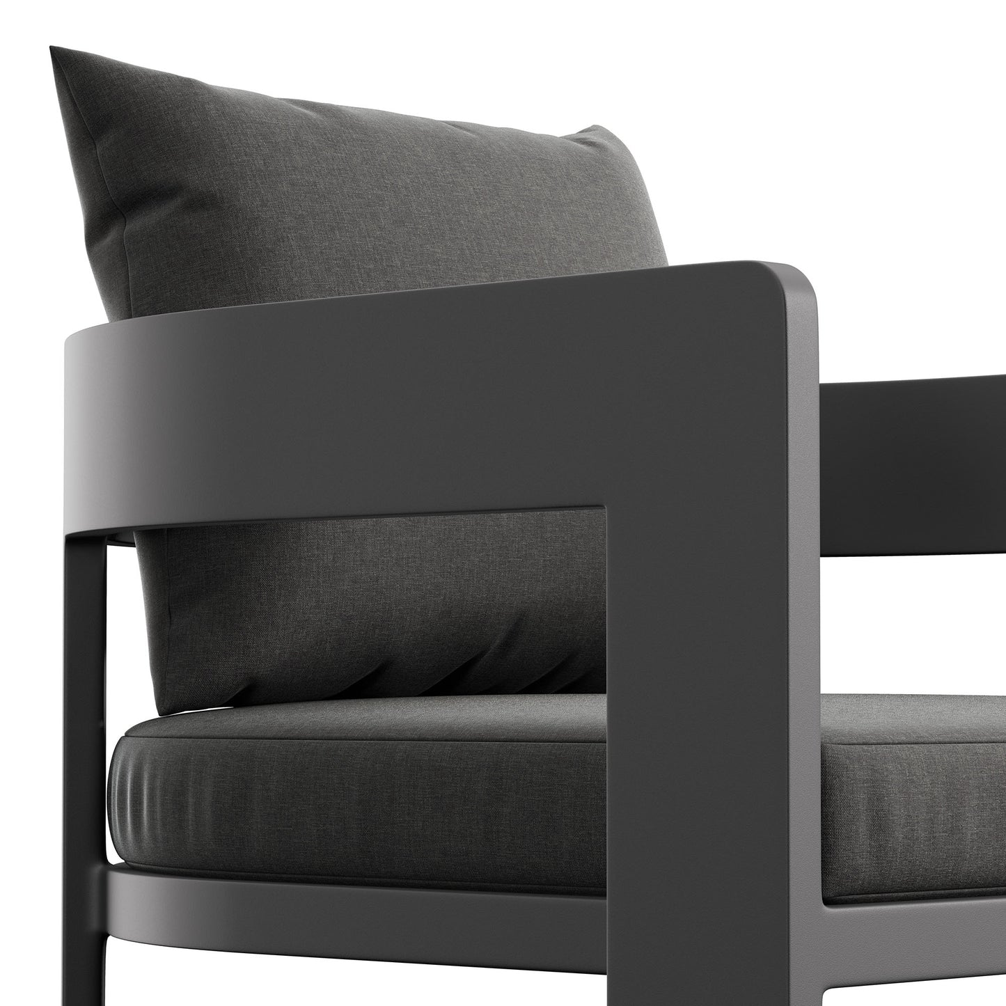 Aspen Outdoor Patio Patio Aluminum Counter Stool in Charcoal