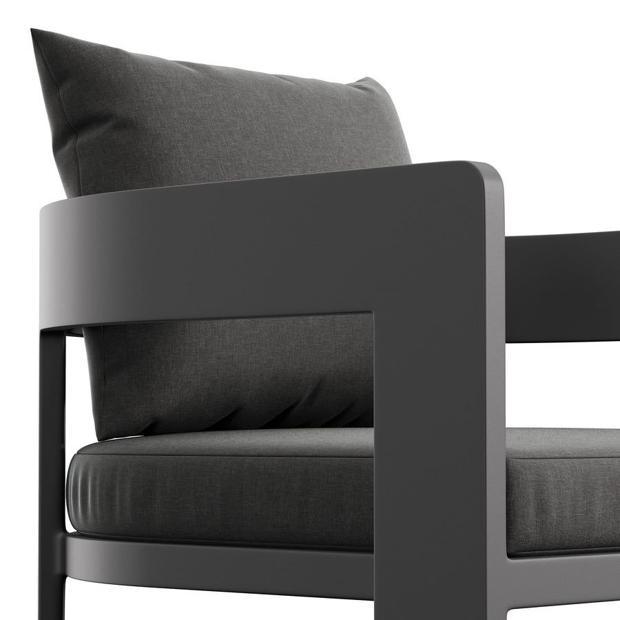 Aspen Outdoor Patio Patio Aluminum Counter Stool in Charcoal