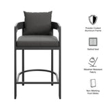 Aspen Outdoor Patio Patio Aluminum Counter Stool in Charcoal