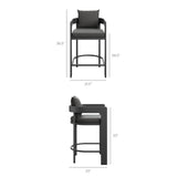 Aspen Outdoor Patio Patio Aluminum Counter Stool in Charcoal