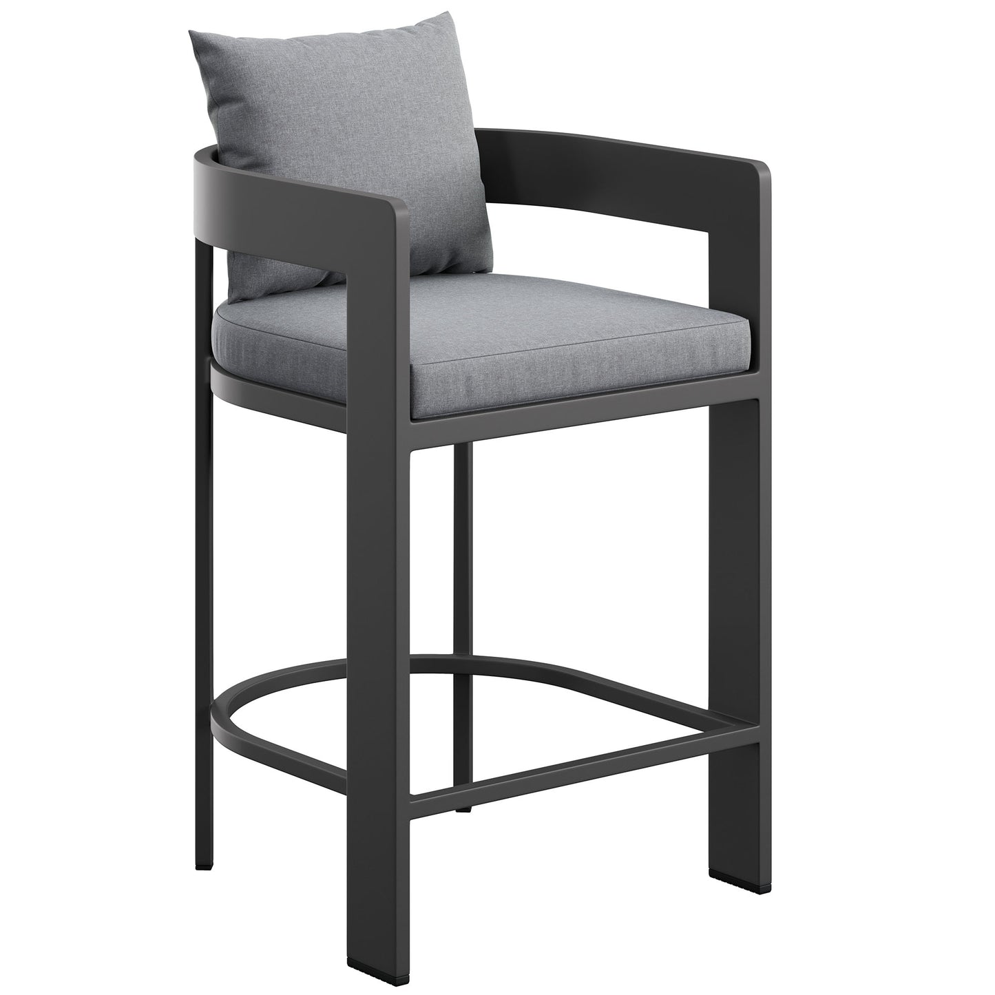Aspen Outdoor Patio Patio Aluminum Counter Stool in Gray