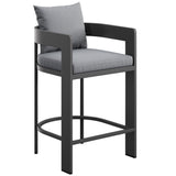 Aspen Outdoor Patio Patio Aluminum Counter Stool in Gray