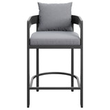 Aspen Outdoor Patio Patio Aluminum Counter Stool in Gray