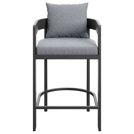 Tahoe Outdoor Patio Patio Aluminum Counter Stool in Gray