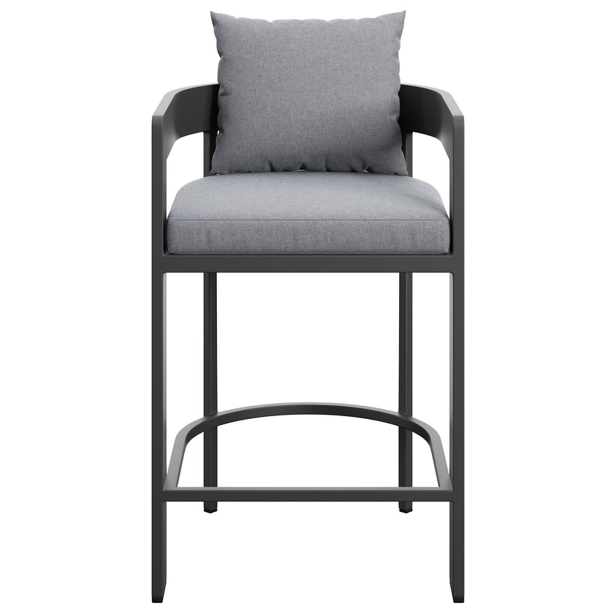 Aspen Outdoor Patio Patio Aluminum Counter Stool in Gray