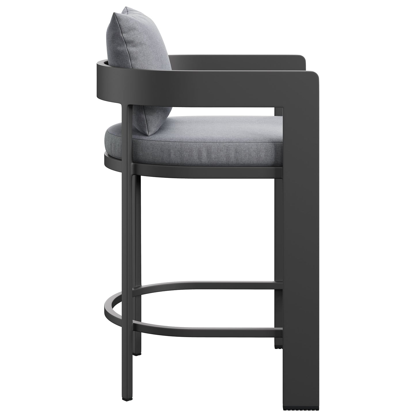 Aspen Outdoor Patio Patio Aluminum Counter Stool in Gray