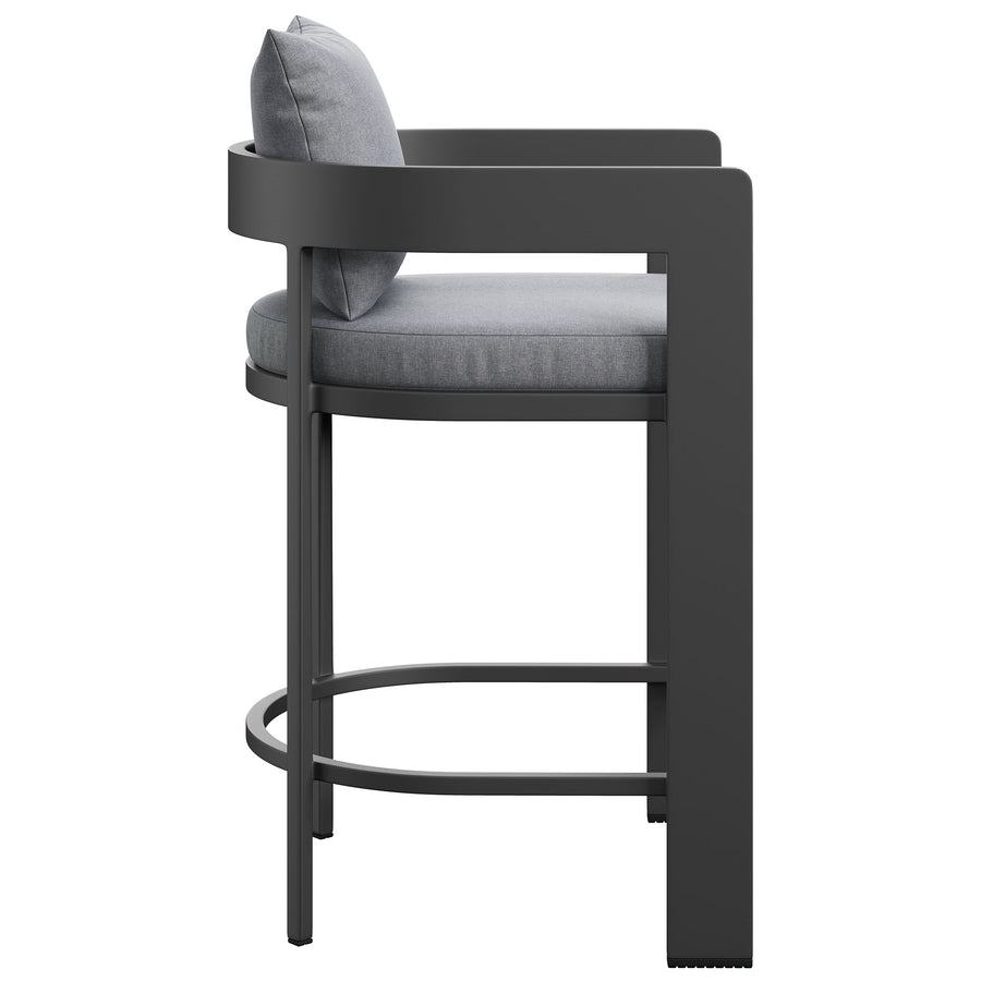 Aspen Outdoor Patio Patio Aluminum Counter Stool in Gray