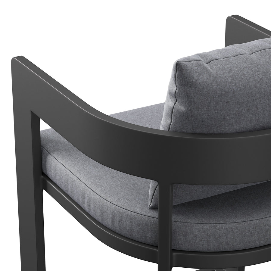 Aspen Outdoor Patio Patio Aluminum Counter Stool in Gray