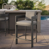 Aspen Outdoor Patio Patio Aluminum Counter Stool in Gray