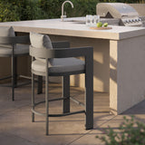 Aspen Outdoor Patio Patio Aluminum Counter Stool in Gray