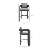 Aspen Outdoor Patio Patio Aluminum Counter Stool in Gray