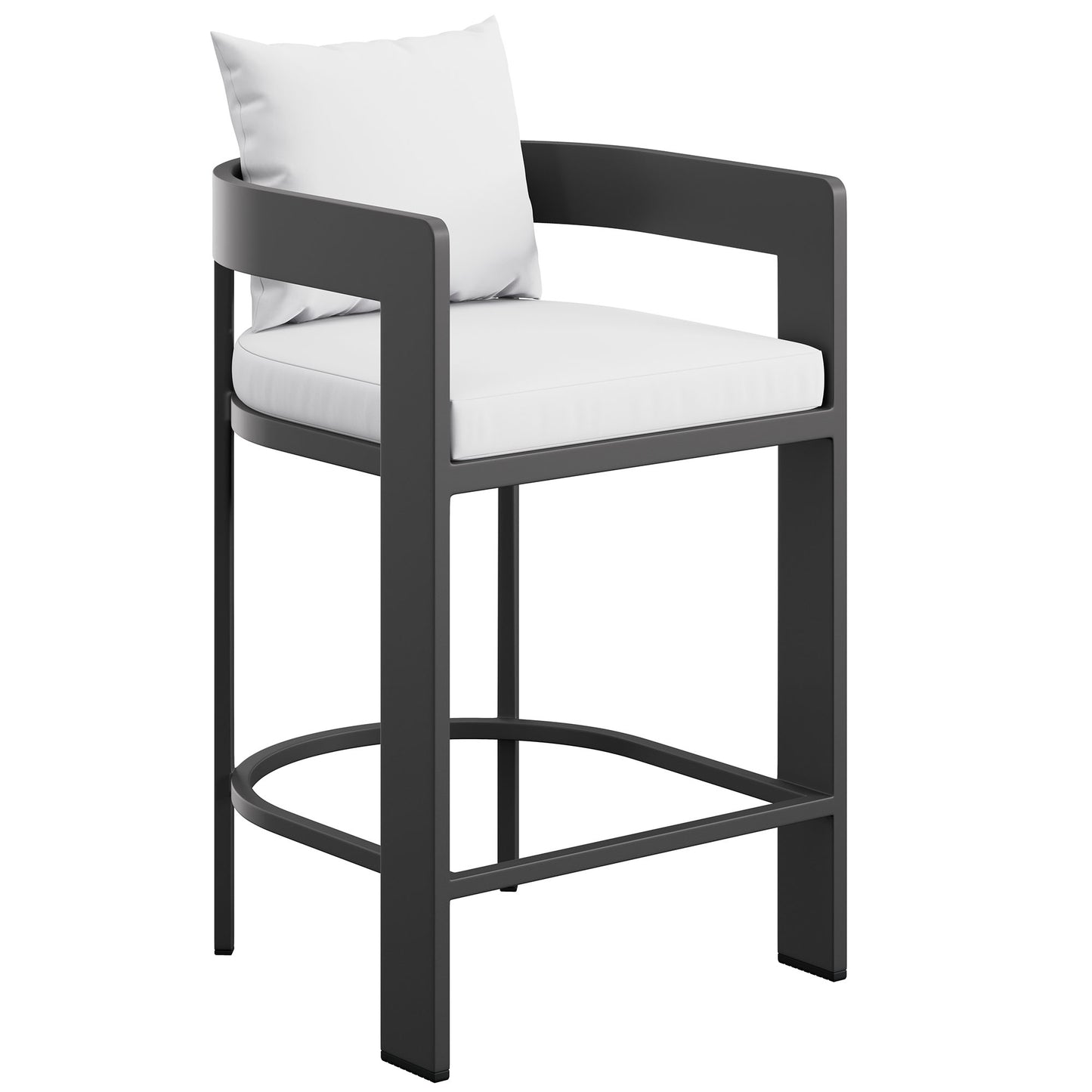 Aspen Outdoor Patio Patio Aluminum Counter Stool in White