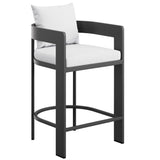 Aspen Outdoor Patio Patio Aluminum Counter Stool in White