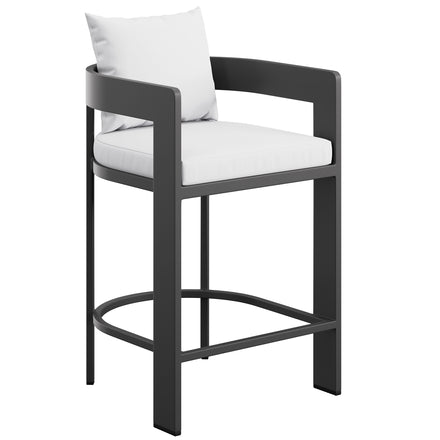 Tahoe Outdoor Patio Patio Aluminum Counter Stool in White