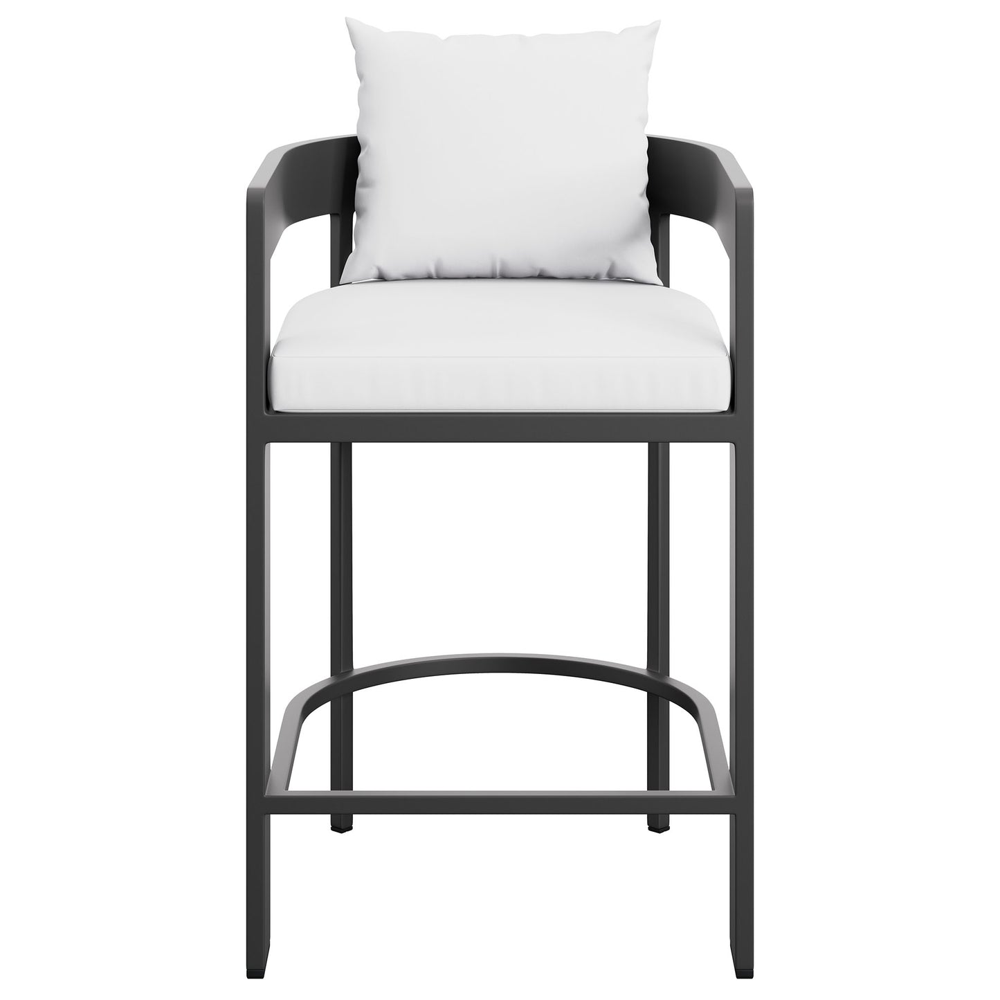 Aspen Outdoor Patio Patio Aluminum Counter Stool in White