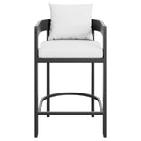 Aspen Outdoor Patio Patio Aluminum Counter Stool in White