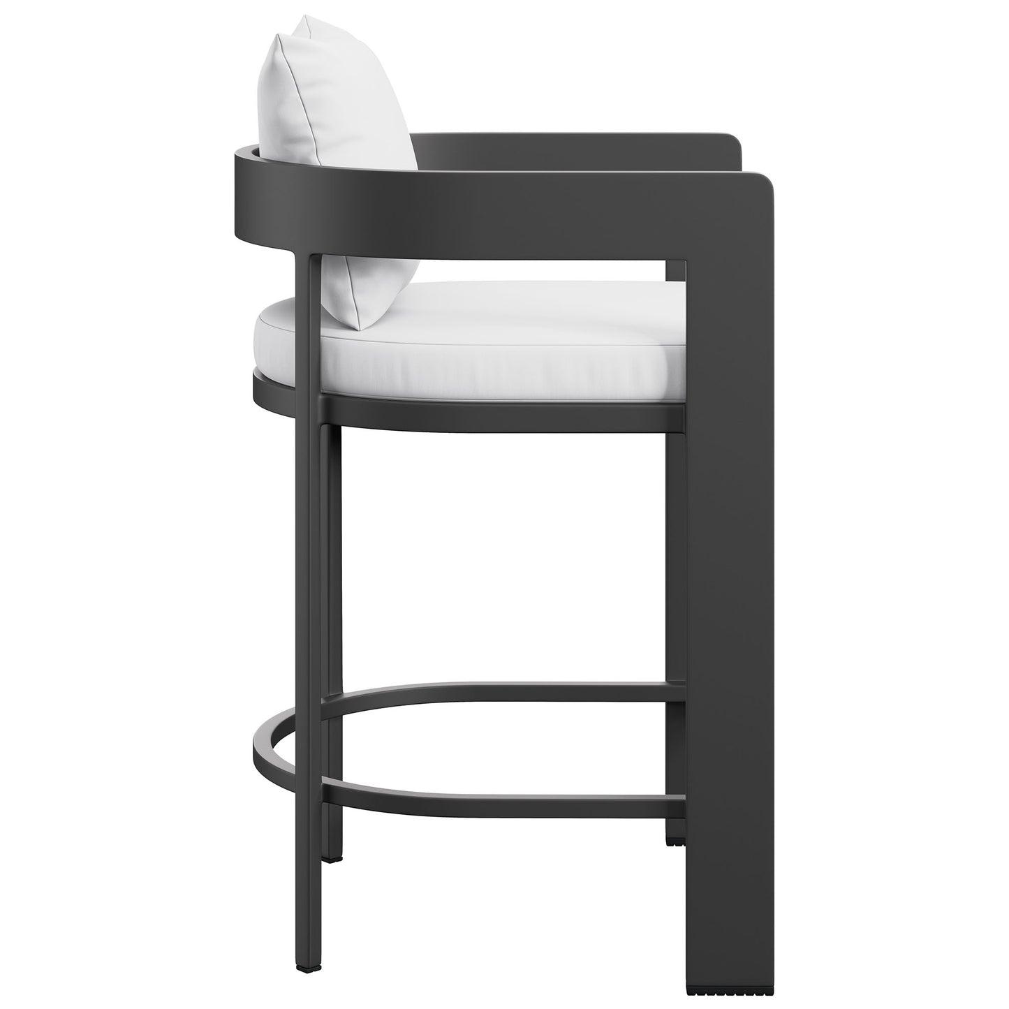 Aspen Outdoor Patio Patio Aluminum Counter Stool in White