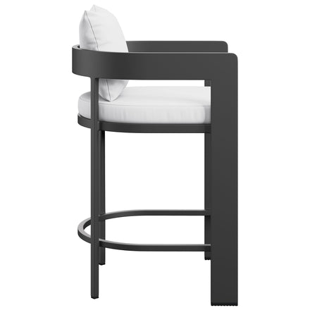 Tahoe Outdoor Patio Patio Aluminum Counter Stool in White
