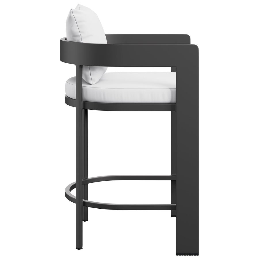 Aspen Outdoor Patio Patio Aluminum Counter Stool in White