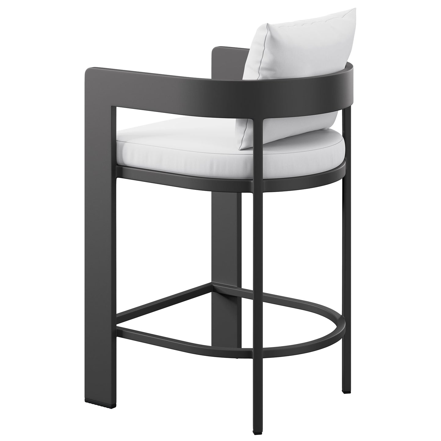 Aspen Outdoor Patio Patio Aluminum Counter Stool in White
