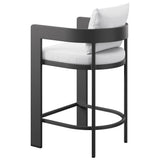 Aspen Outdoor Patio Patio Aluminum Counter Stool in White