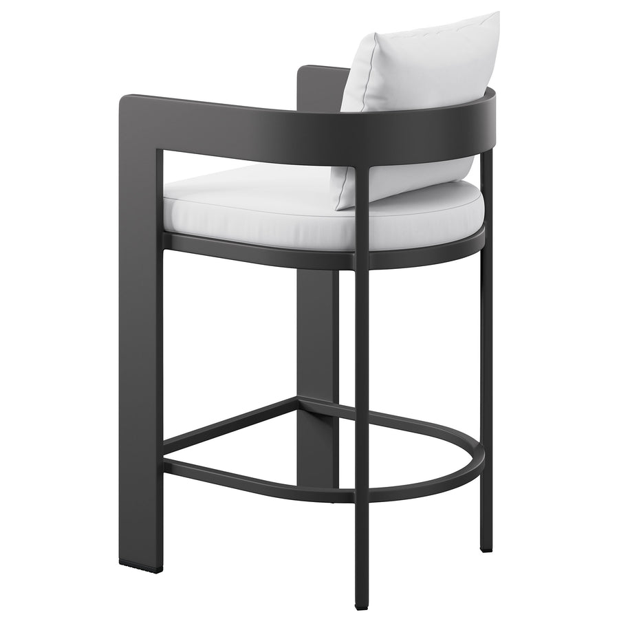Aspen Outdoor Patio Patio Aluminum Counter Stool in White