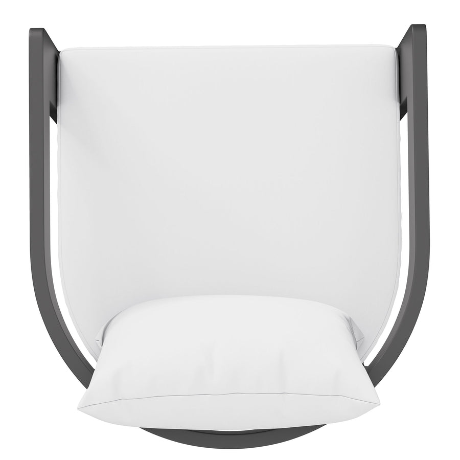 Aspen Outdoor Patio Patio Aluminum Counter Stool in White