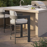 Aspen Outdoor Patio Patio Aluminum Counter Stool in White