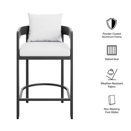 Tahoe Outdoor Patio Patio Aluminum Counter Stool in White