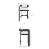 Aspen Outdoor Patio Patio Aluminum Counter Stool in White