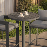 Aspen 3-Piece Outdoor Patio Aluminum Bar Set in Gray