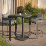 Aspen 3-Piece Outdoor Patio Aluminum Bar Set in Gray
