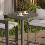 Aspen 3-Piece Outdoor Patio Aluminum Bar Set in White