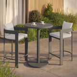 Aspen 3-Piece Outdoor Patio Aluminum Bar Set in White