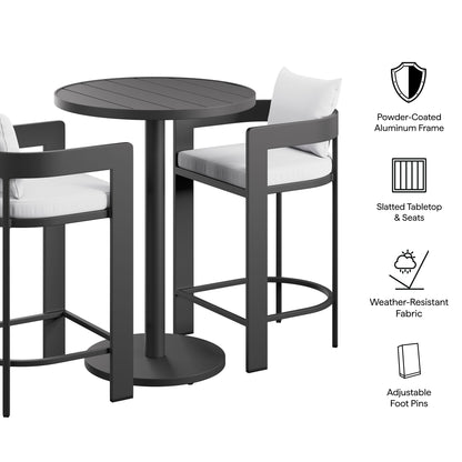 Tahoe 3-Piece Outdoor Patio Aluminum Bar Set by Furniture for America