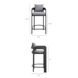 Aspen 3-Piece Outdoor Patio Aluminum Bar Table Set in Gray