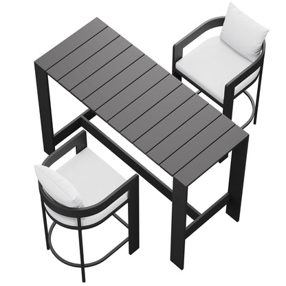 Tahoe 3-Piece Outdoor Patio Aluminum Bar Table Set by Furniture for America