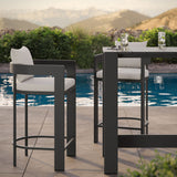 Aspen 3-Piece Outdoor Patio Aluminum Bar Table Set in White