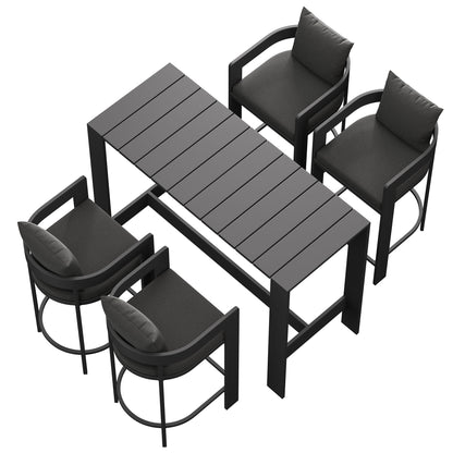 Tahoe 5-Piece Outdoor Patio Bar Table Set by Furniture for America