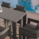 Aspen 5-Piece Outdoor Patio Bar Table Set in Charcoal