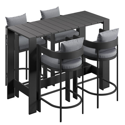 Tahoe 5-Piece Outdoor Patio Bar Table Set by Furniture for America